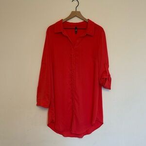 Torrid Pink Gauze Button Up Tunic 1X